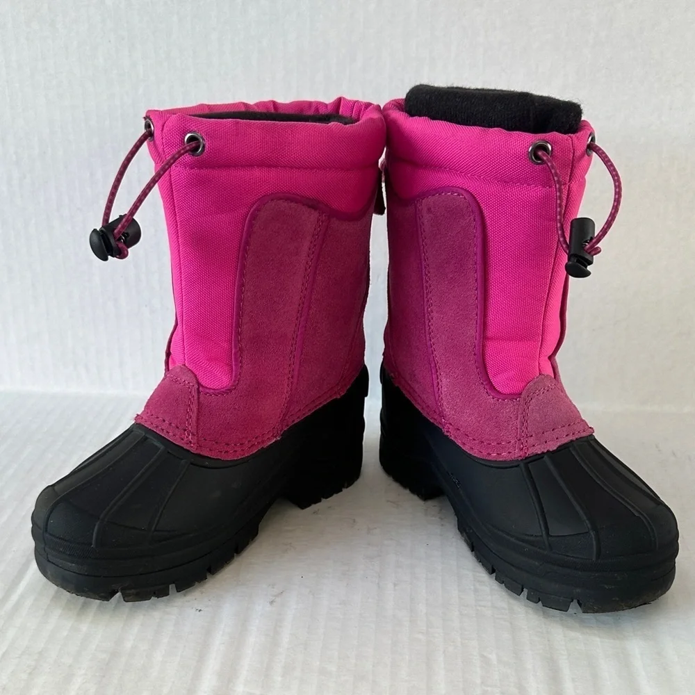 Totes Fuchsia and Black Winter Boots SZ 12